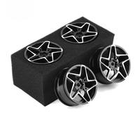 RC Components Parts For Hsp 94123 94122 For Tamiya For TT02 For Sakura D5 1/10 4PCS 52mm Metal Wheel Rim Hub Rubber Tire On Road Drift Touring(Black)