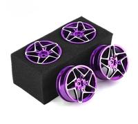 RC Components Parts For Hsp 94123 94122 For Tamiya For TT02 For Sakura D5 1/10 4PCS 52mm Metal Wheel Rim Hub Rubber Tire On Road Drift Touring(PURPLE)