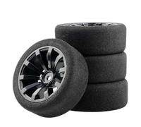 RC Components Parts For HSP For HPI 1/10 On-road Remote Control Car 12mm Hex Accessories 4Pcs Set For Racing Foam Tire Wheel Rim Set Upgrade Replace Parts(Black)