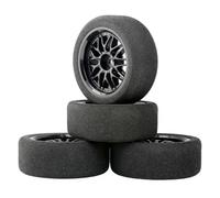 RC Components Parts For HSP For HPI 1/10 Sponge Tires And Wheel Rims With 3mm Offset And 12mm Hex RC On-Road For Racing Car Model For Toys Accessory(D BLACK)