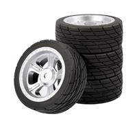 RC Components Parts For Tamiya For TT02 XV02 PTG-2 1/10 4pcs OD 68mm Rubber Tire Wheel 12mm Hex RC Car Upgrade Parts Accessories Replace