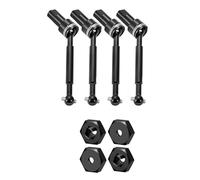 RC Components Parts For Traxxas For Latrax For Teton 1/18 Aluminum Alloy Front Rear CVD Drive Shaft And Wheel Hex Adapter Upgrade Accessories(Black)