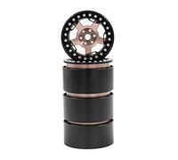 RC Components Parts For Traxxas For Trx4 For Trx6 For Axial For Scx10 For Wraith 1/10 2.2 Beadlock Wheels 5 Spokes Rim CNC Aluminum RC Car Crawler(Brown,C)