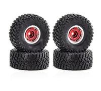 RC Components Parts For Trx4m For Scx24 AX24 FMS24 1/18 4pcs 57mm 1.0" Metal Beadlock Wheel Tire Set RC Crawler Car Upgrade Parts Accessories(Red)