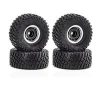 RC Components Parts For Trx4m For Scx24 AX24 FMS24 1/18 4pcs 57mm 1.0" Metal Beadlock Wheel Tire Set RC Crawler Car Upgrade Parts Accessories(Black)