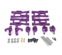 RC Components Parts For Wltoys For 144001 144010 124007 124008 124016 124017 124018 124019 Metal Suspension Arms Steering Cup Hub Carriers Set Upgrade Parts(Purple)