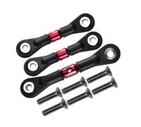 Rc Connecting Rod Tie Rod For TAMIYA For TT02 TT02T For TT01 TT01E TT01D 1/10 3Pcs Adjustable Tie Rod TT160 TT2160 Steering Rods RC Car Parts Accessories(Red)