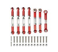 Rc Connecting Rod Tie Rod For Wltoys 144001 144002 144010 124007 124016 124017 124019 Metal Front Rear Linkage Servo Link Rod Set RC Car Parts Replacement And Use(Red)