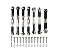 Rc Connecting Rod Tie Rod For Wltoys 144001 144002 144010 124007 124016 124017 124019 Metal Front Rear Linkage Servo Link Rod Set RC Car Parts Replacement And Use(Black)