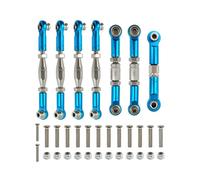 Rc Connecting Rod Tie Rod For Wltoys 144001 144002 144010 124007 124016 124017 124019 Metal Front Rear Linkage Servo Link Rod Set RC Car Parts Replacement And Use(Blue)