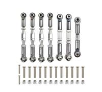Rc Connecting Rod Tie Rod For Wltoys 144001 144002 144010 124007 124016 124017 124019 Metal Front Rear Linkage Servo Link Rod Set RC Car Parts Replacement And Use(Gray)