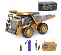 RC Construction Vehicle Set - 4 Pack 2.4GHz Remote Control Trucks with Lights, Alloy Material, True Scale Simulation