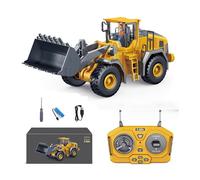 RC Construction Vehicle Set - 4 Pack 2.4GHz Remote Control Trucks with Lights, Alloy Material, True Scale Simulation