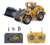 RC Construction Vehicle Set of 4 - Remote Control Excavator & Dump Truck, 2.4Ghz Alloy Toy with Cool Lights Sounds, Gifts for Boys 3-12 Years Old (C1)