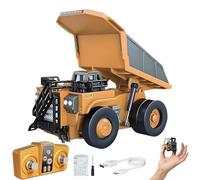 RC Construction Vehicles Set - Mini Dump Truck, Excavator & Forklift, 1/64 Scale, 2.4Ghz Remote Control with Lights & Sounds, Fun for Kids (3 Pack)