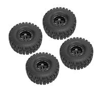 RC Crawler Aluminum Alloy 5 Star Wheel Rims Set for Superior Grip on Rough Terrain, Ideal for RC Enthusiasts, 4pcs Tires Wheels Set for Upgrade, Lightweight and Easy to Install (Black)