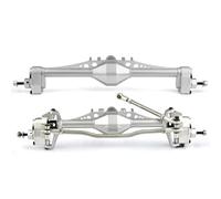 RC Crawler Frame For Axial For Capra 1.9 For Unlimited Trail For Buggy For UTB Currie F9 Upgrade For 1/10 Scx10iii 2pcs Aluminum Alloy Front Rear Axle RC Crawler Car(Silver)