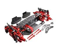 RC Crawler Frame For Tamiya For TT01 1/10 Aluminum Carbon Frame For Chassis Upgrade Component RC Car Replacement Truck Parts(Red)