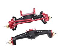 Rc Crawlers Axles For Axial For Capra UTB18 1/18 Aluminum Front And Rear Portal Axle Set Complete With Servo Mount Metal Upgrade Parts(Red,1set)