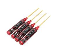 RC Crawlers Models For 4pcs RC Tools Hex Screw Driver Set Titanium Plating Hardened 1.5、2.0、2.5、3.0mm Screwdriver Tool Drone Helicopter Car(Red)