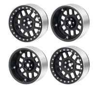 RC Crawlers Models For Axial RB10 For Ryft Interco Mamba 1/10 4Pcs Aluminum Beadlock Wheel Rims Hubs 2.6" Mud For Terrain Tires Parts Black(Black)