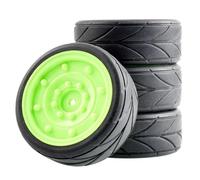 RC Crawlers Models For Tamiya For Racing For TT01 For TT02 XV01 TA06 PTG-2 For HPI WR8 For Kyosho 94123 1/10 RC Car Tires Road Touring Drift Tyre Wheel(F green)