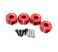 RC Crawlers Spare For HSP For Tamiya For SCX10 For Slash 1 Set Aluminum Wheel Hex 5/6/7mm Thickness 12mm Drive Hub With Dowel Screws RC Car Track Truck(Red,6mm)