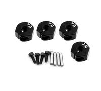 RC Crawlers Spare For HSP For Tamiya For SCX10 For Slash 1 Set Aluminum Wheel Hex 5/6/7mm Thickness 12mm Drive Hub With Dowel Screws RC Car Track Truck(Black,7mm)