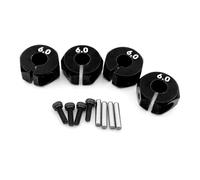 RC Crawlers Spare For HSP For Tamiya For SCX10 For Slash 1 Set Aluminum Wheel Hex 5/6/7mm Thickness 12mm Drive Hub With Dowel Screws RC Car Track Truck(Black,6mm)