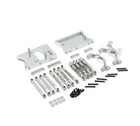 RC Crawlers Spare For MN D90 For MN98 For MN99S 1/12 Metal Chassis Pull Rods Servo Mount Bracket Shock Absorber Beam Set RC Car Upgrades Parts(Silver)