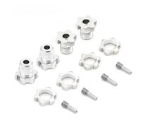 RC Crawlers Spare For Traxxas For E-Revo For Revo 3.3 For E-Maxx For Summit For Slayer For Pro 4X4 1/10 4Pcs Aluminum 17mm Splined Wheel Hex Hub Nut RC Monster Truck(Silver)