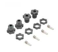 RC Crawlers Spare For Traxxas For E-Revo For Revo 3.3 For E-Maxx For Summit For Slayer For Pro 4X4 1/10 4Pcs Aluminum 17mm Splined Wheel Hex Hub Nut RC Monster Truck(Gray)