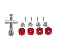 RC Crawlers Toys For Hyper Go For MJX 14209-10 H14BM 14301-02-03 1/14 1/16 Metal Cross Wrench Hex Set M4 Nut Remote Control Car Upgrade Parts(Red)