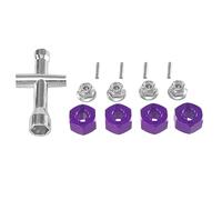 RC Crawlers Toys For Hyper Go For MJX 14209-10 H14BM 14301-02-03 1/14 1/16 Metal Cross Wrench Hex Set M4 Nut Remote Control Car Upgrade Parts(Purple)