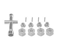 RC Crawlers Toys For Hyper Go For MJX 14209-10 H14BM 14301-02-03 1/14 1/16 Metal Cross Wrench Hex Set M4 Nut Remote Control Car Upgrade Parts(Silver)