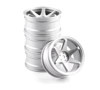 RC Crawlers Wheel Hub For Tamiya For Kyosho For HSP For HPI For Sakura For RedCat 1/10 4pcs 52mm Metal Wheel Rim Hubs TE37 RC Car Repairs Parts(Silver)