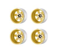 RC Crawlers Wheel Hub For TRX4 For Axial For SCX10 90046 UTB18 W1948 1/10 Offset -8.9mm Metal 1.9" Beadlock Wheel Rim Deep Dish Hub RC Car Parts(Yellow)