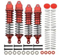 Rc Damper For Arrma Mega 550 For Senton For Granite Big For Rock For Typhon 1/10 AR330550 AR330551 4 Pcs Set Full Alloy Front Rear Damper Shock Absorber(Red)