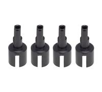 Rc Differential Joint Cups For Tamiya For TT01 For TT02 TT01D TT01E DF-02 M05 M06 1/10 Metal Gearbox Joint Differential Cup 4pcs RC Car Upgrade Parts(Black)