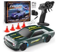 RC Drift Car, 1/43 Mini RC Drift Car with LED Lights,2.4GHz Full Proportional Remote Control Cars, 4WD High Speed Racing with Racing Tires, Can be Controlled with a Mobile Phone (8501-Army Green)