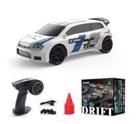 RC Drift Car, 1/43 Scale Remote Control Car with Lights Kit, Drift Tires, High Speed 15 KM/H, 2.4G Full Proportional RC System, Gift For Teens Adults (Gyro Version/Rally Blue)