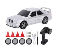 RC Drift Car, 2.4G RC Racing Vehicle with Front Rear Lights and 7 Color Ambient Light for Kids, Indoor Racing Toy (Silver)
