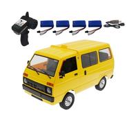 RC Drift Car for Adults, 1:10 Scale WPL D42 Remote Control Cars Van Truck with LED Light, 2.4G RC Drift Truck with Proportional Steering, Decor Gift for Teens Adults (Yellow/4 Battery)