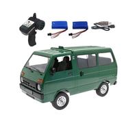 RC Drift Car for Adults, 1:10 Scale WPL D42 Remote Control Cars Van Truck with LED Light, 2.4G RC Drift Truck with Proportional Steering, Decor Gift for Teens Adults (Green/2 Battery)