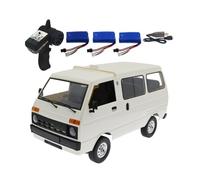 RC Drift Car for Adults, 1:10 Scale WPL D42 Remote Control Cars Van Truck with LED Light, 2.4G RC Drift Truck with Proportional Steering, Decor Gift for Teens Adults (White/3 Battery)