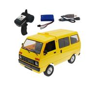 RC Drift Car for Adults, 1:10 Scale WPL D42 Remote Control Cars Van Truck with LED Light, 2.4G RC Drift Truck with Proportional Steering, Decor Gift for Teens Adults (Yellow/1 Battery)