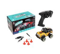 RC Drift Car for Adults, 1/32 Scale Remote Control Car with High Speed 25KM/H, 2.4G Remote Control, LED Lights & Coreless Motor, Gift for Teens Adults - Yellow