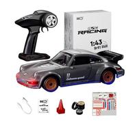 RC Drift Car for Adults, 1/43 Scale RC43P Remote Control Cars with Gyro, Opening Doors, Colorful Lights, Desktop Drifting, Decor Gifts for Teens Adults (Grey)