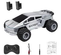 RC Drift Car for Adults, 4WD Amphibious Cyber Armor Off-Road Remote Control Car with Waterproof Design, 360° Flips & Climbs, Rechargeable Battery, Gift for Teens Adults -Silver