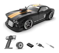 RC Drift Car for Adults, KM3299 1:32 Scale 4WD Remote Control Cars with LED Lights, Gyro Stabilizer, Adjustable Wheelbase, High Speed 30KM/H, Gift for Teens Adults (Black)